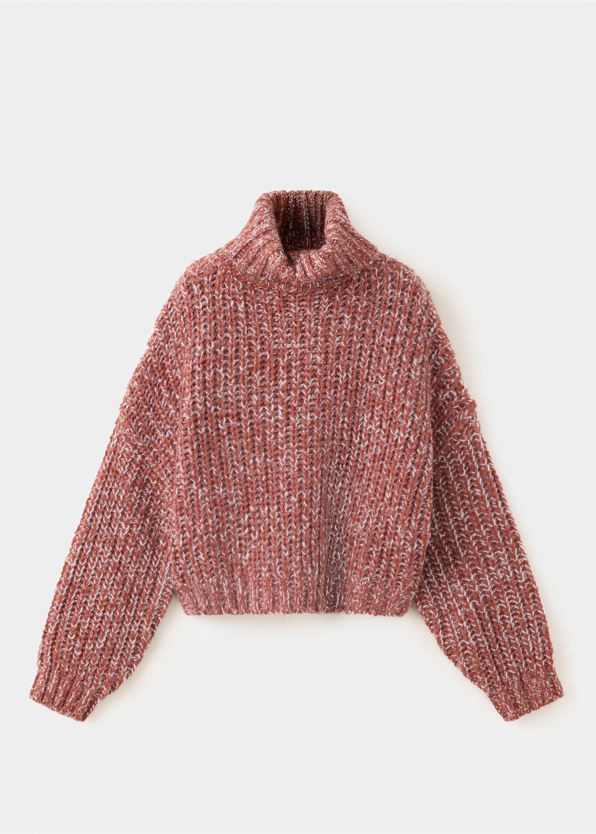 Pull maille épaisse col montant - Article sans modèle, Orange brûlé. Ref: 37037131-00.