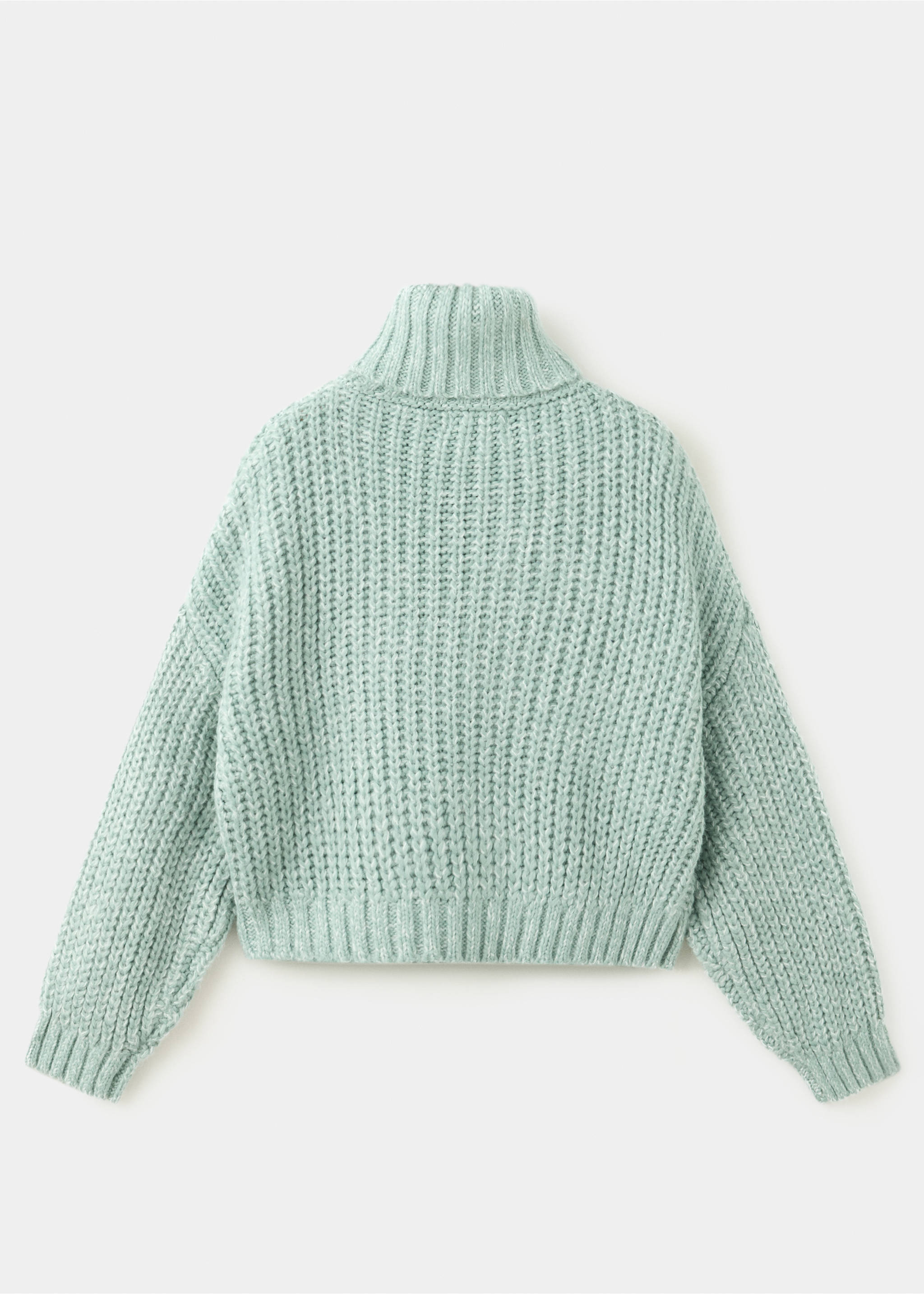 Thick knit roll neck jumper - Reverse of the article, Aqua Green. Ref: 37037131-00.