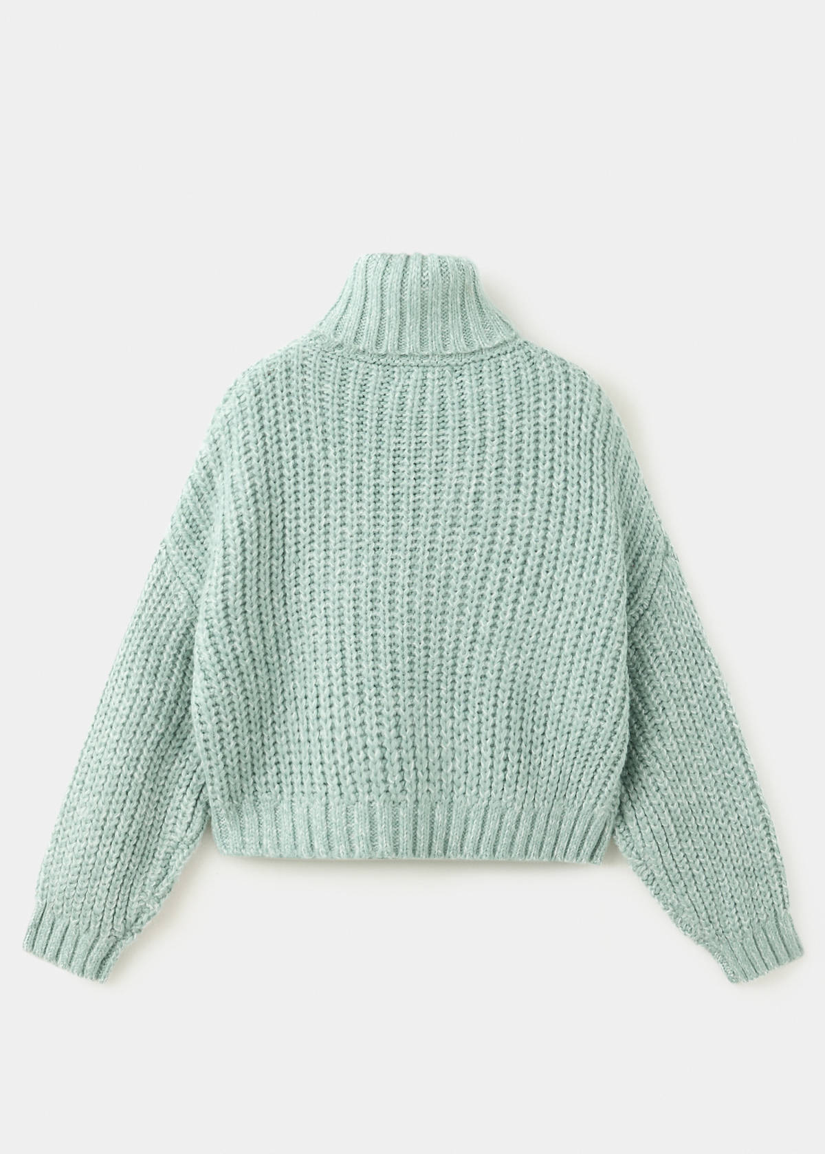 Thick knit roll neck jumper — Aqua Green