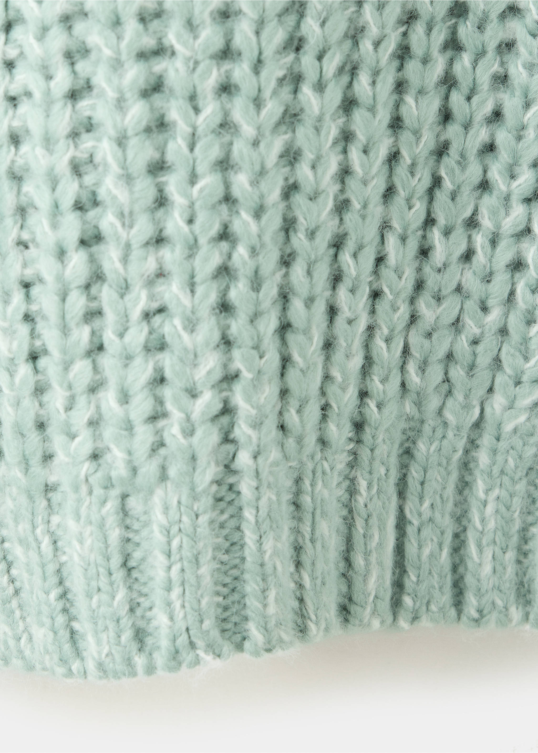 Thick knit roll neck jumper - Details of the article 0, Aqua Green. Ref: 37037131-00.