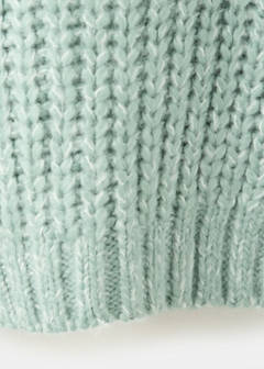 Thick knit roll neck jumper — Aqua Green 6