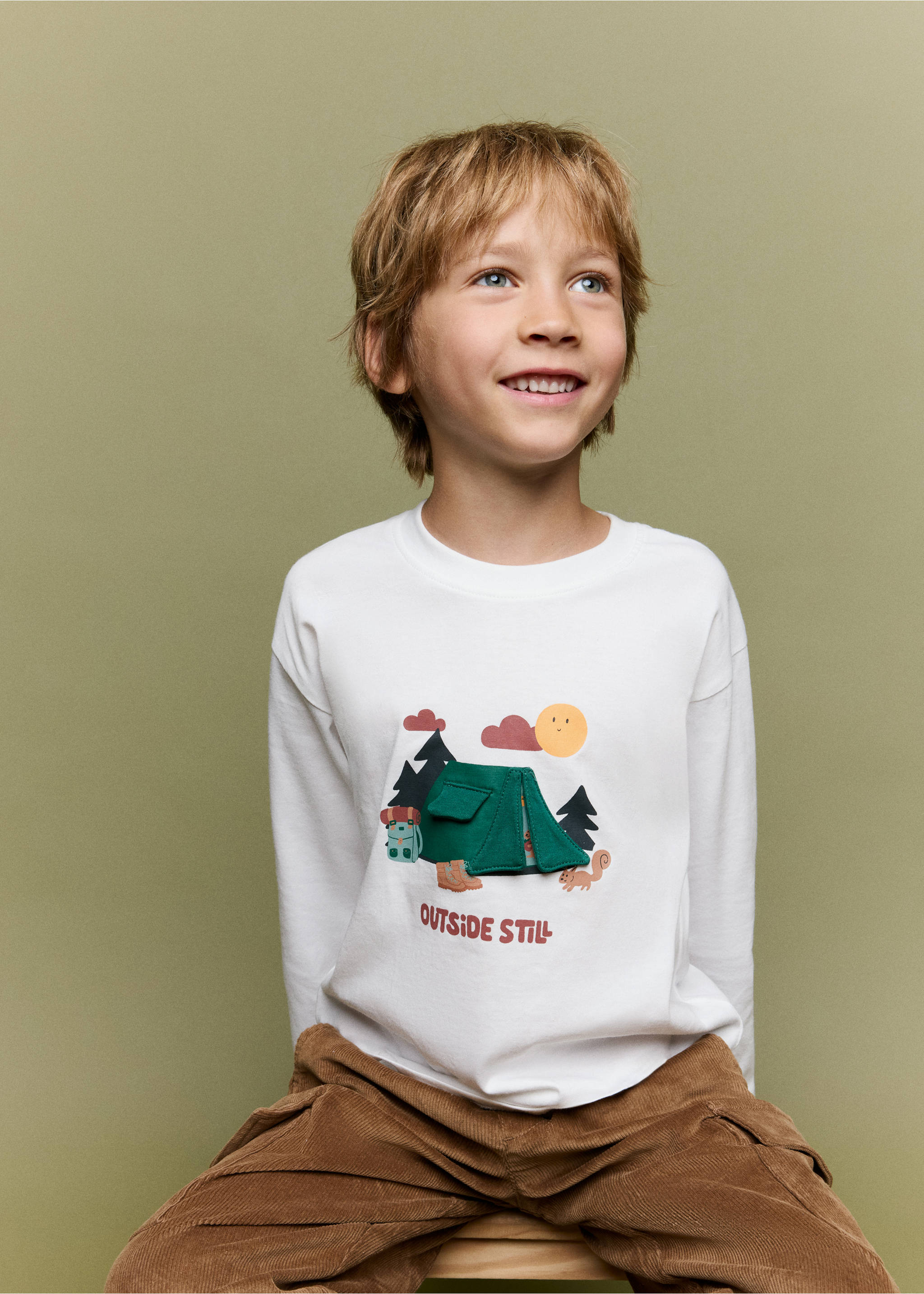 Printed T-shirt with interactive detail - Medium plane, Off White. Ref: 37037133-00.