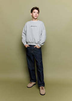 Printed boxy-fit sweatshirt — Medium Heather Grey 2