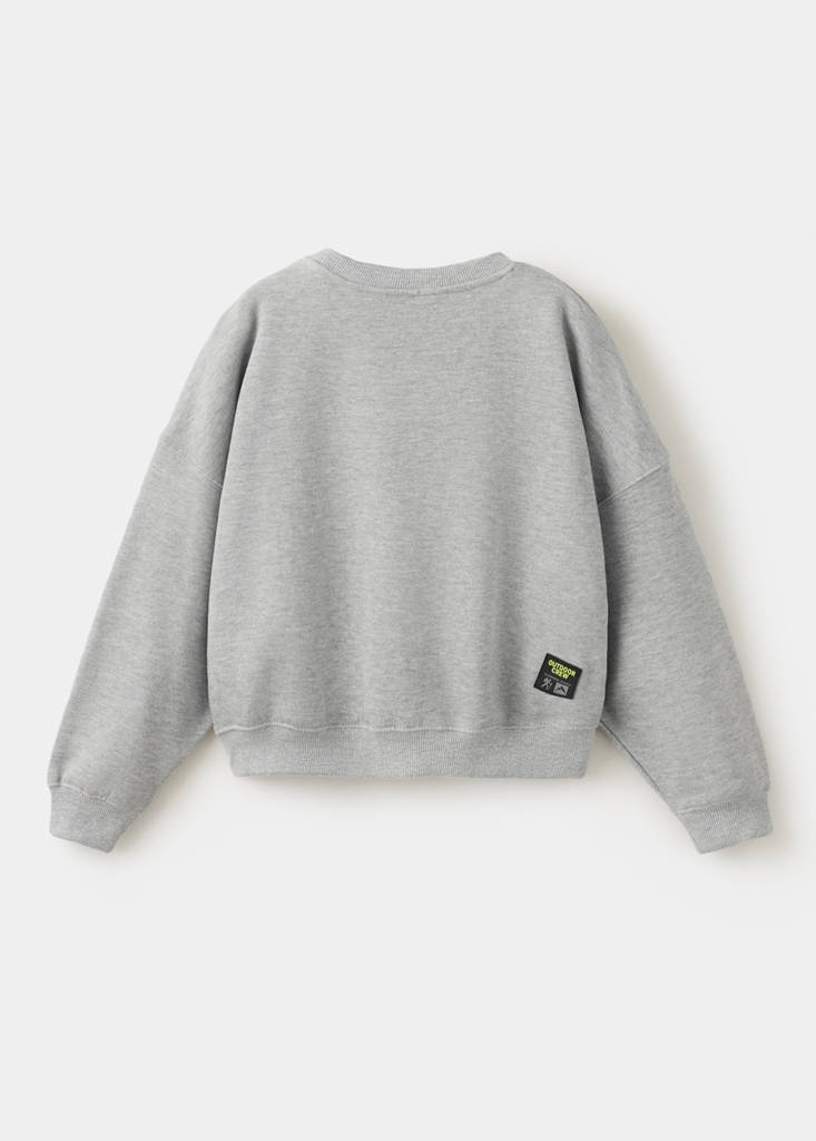 Printed boxy-fit sweatshirt — Medium Heather Grey