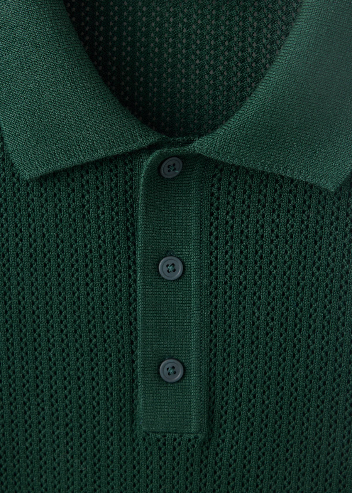 100% cotton knitted polo structure — Dark Green