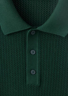 100% cotton knitted polo structure — Dark Green 7
