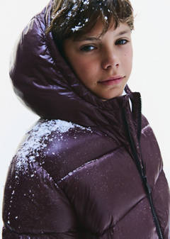 Shiny quilted anorak — Burgundy 3