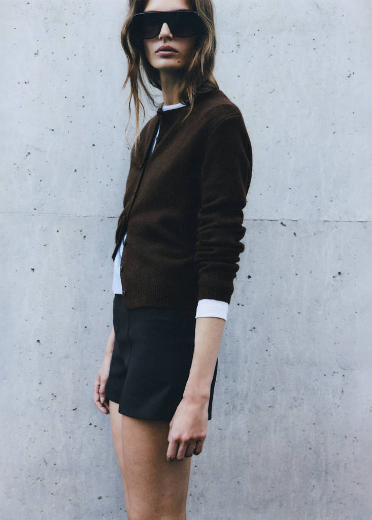 Knitted cardigan with flocked detail by Mango