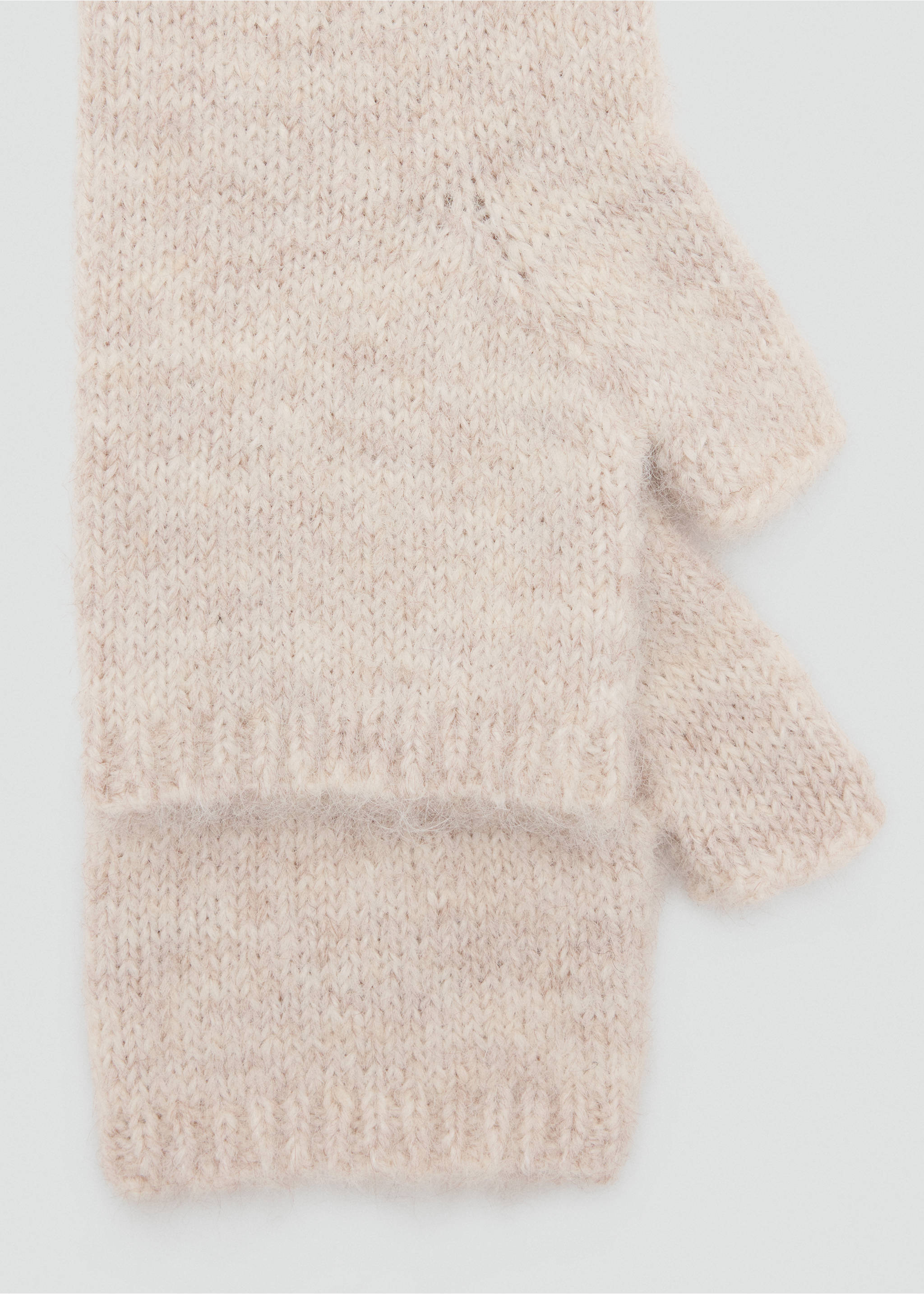 Long knitted mittens - Medium plane, Ecru. Ref: 37037776-00.