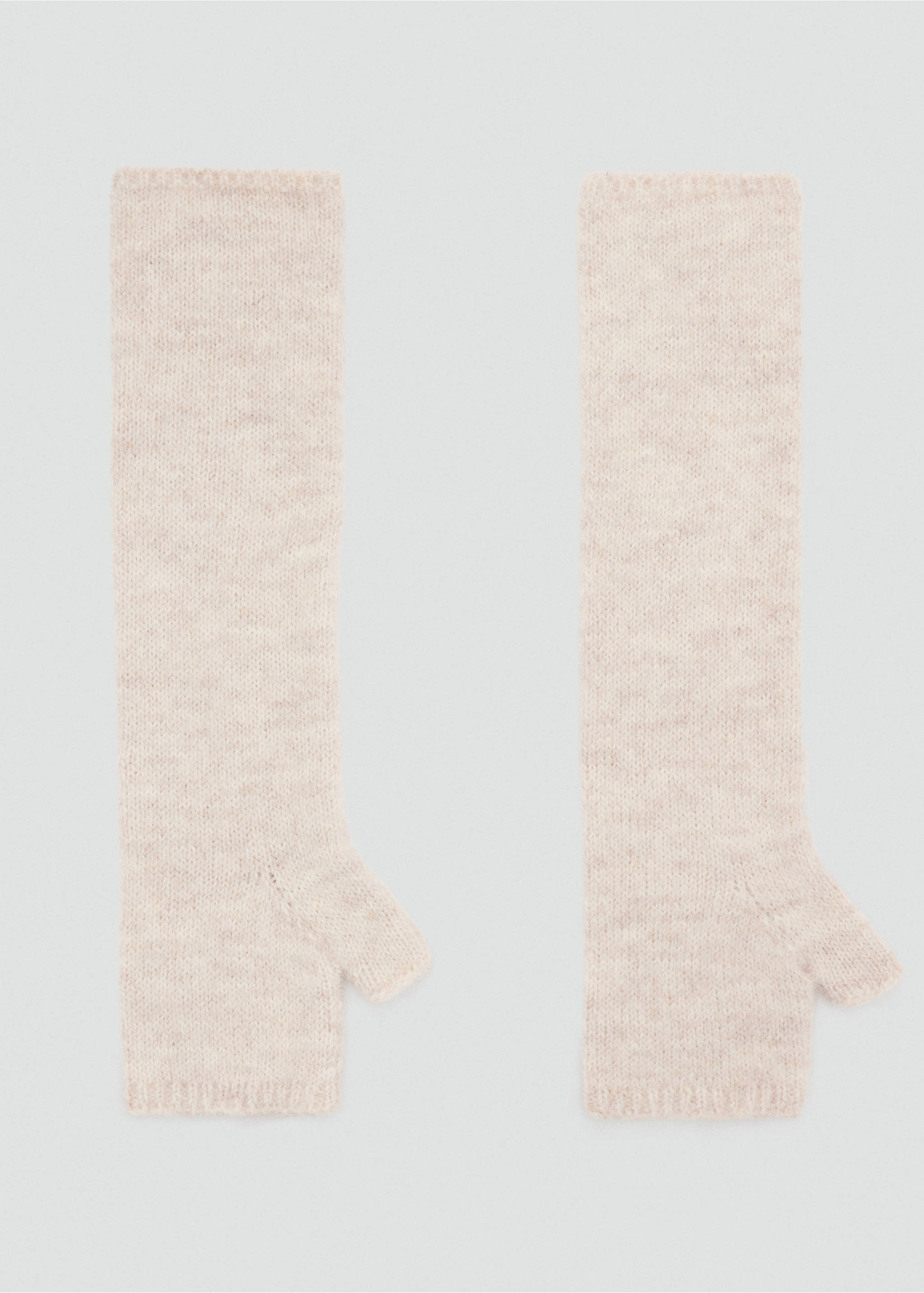 Long knitted mittens - Article without model, Ecru. Ref: 37037776-00.