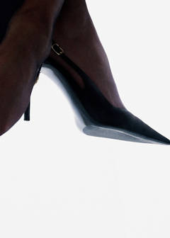 Velvet stiletto heel shoe — Black 2