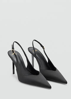 Velvet stiletto heel shoe — Black 4