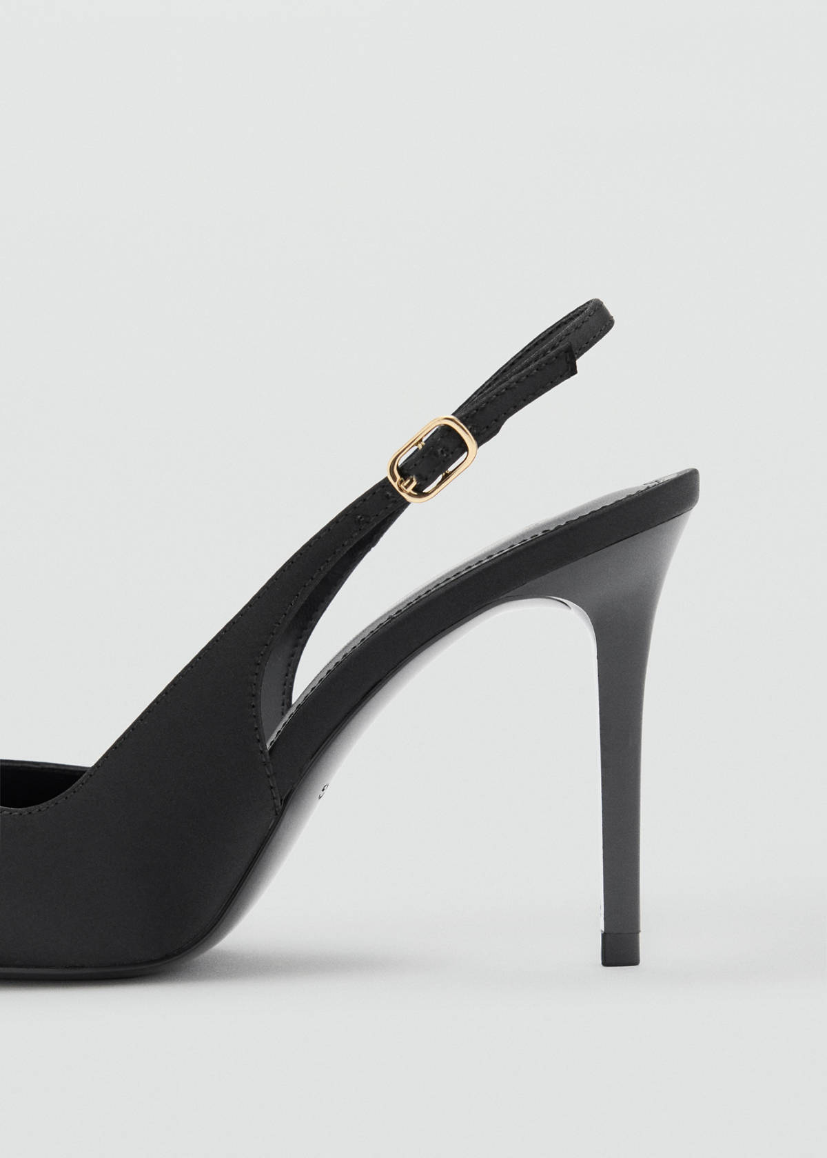 Velvet stiletto heel shoe — Black