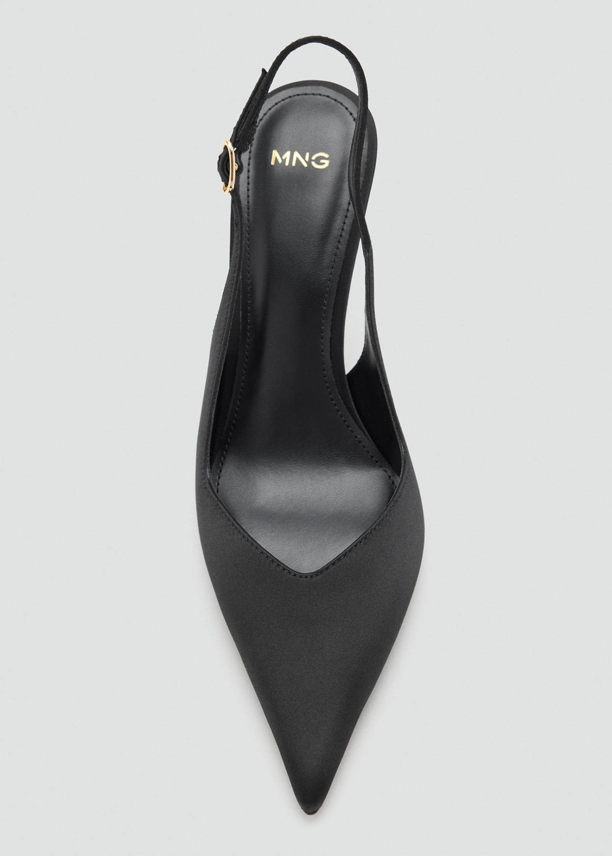 Velvet stiletto heel shoe — Black