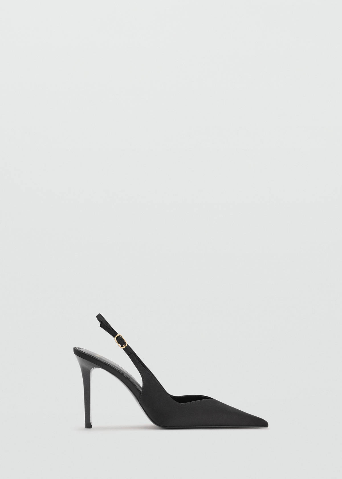 Velvet stiletto heel shoe — Black