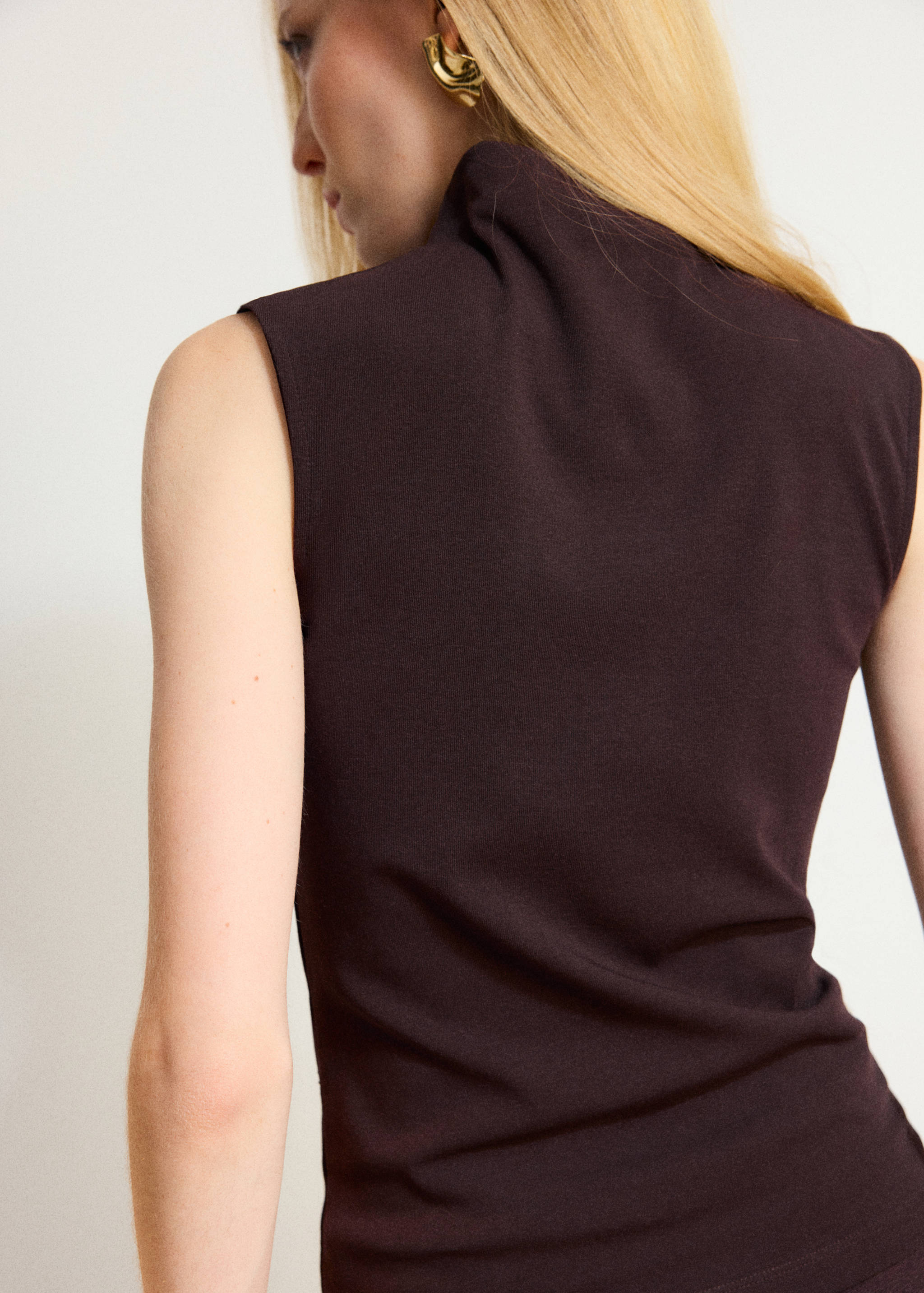 High-neck top with crystal detailing - Reverse of the article