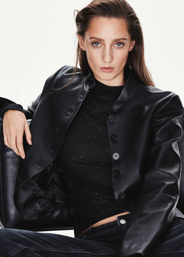 Roll-neck top with glitter by Mango