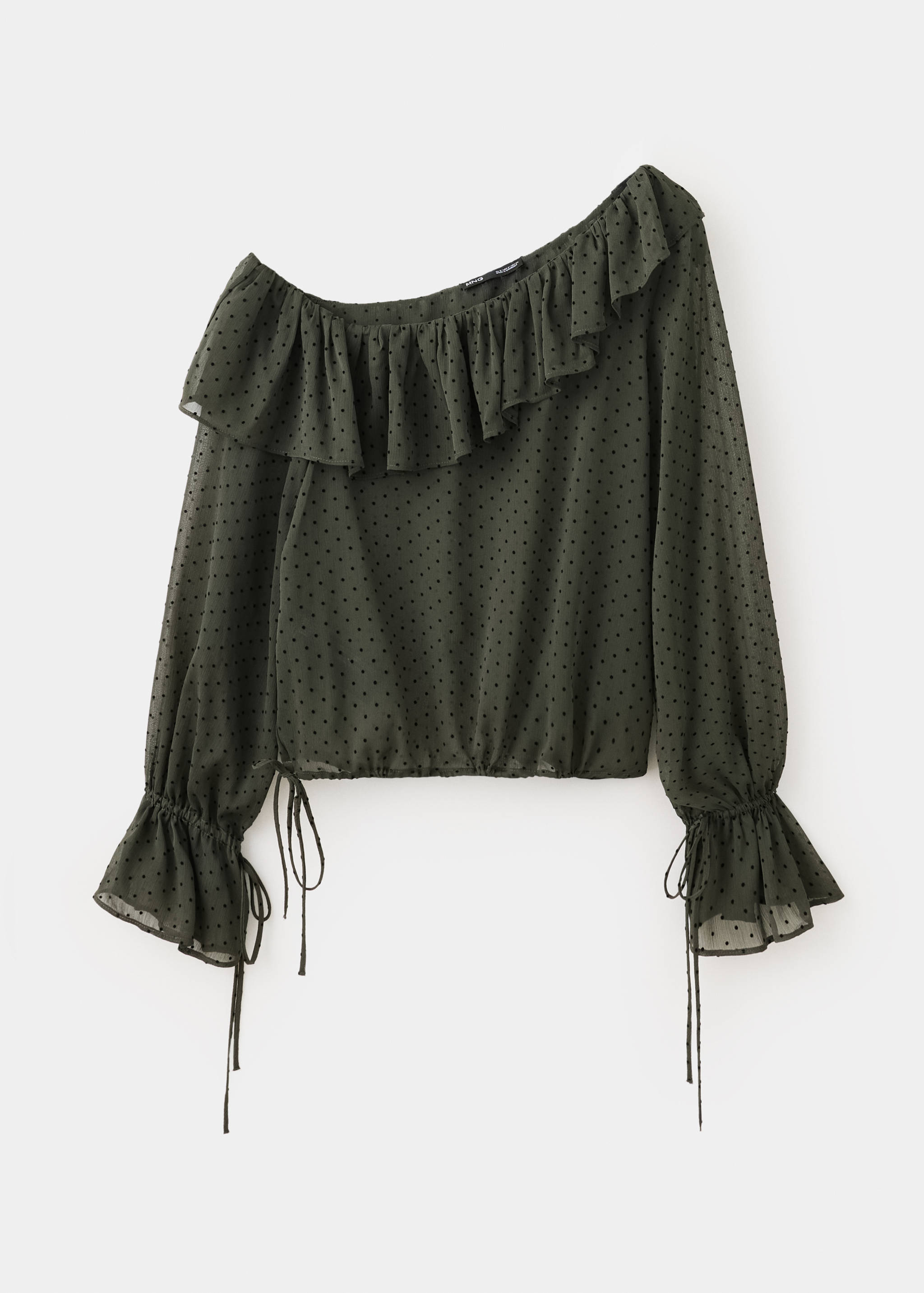 Asymmetric-neck plumeti blouse - Article without model