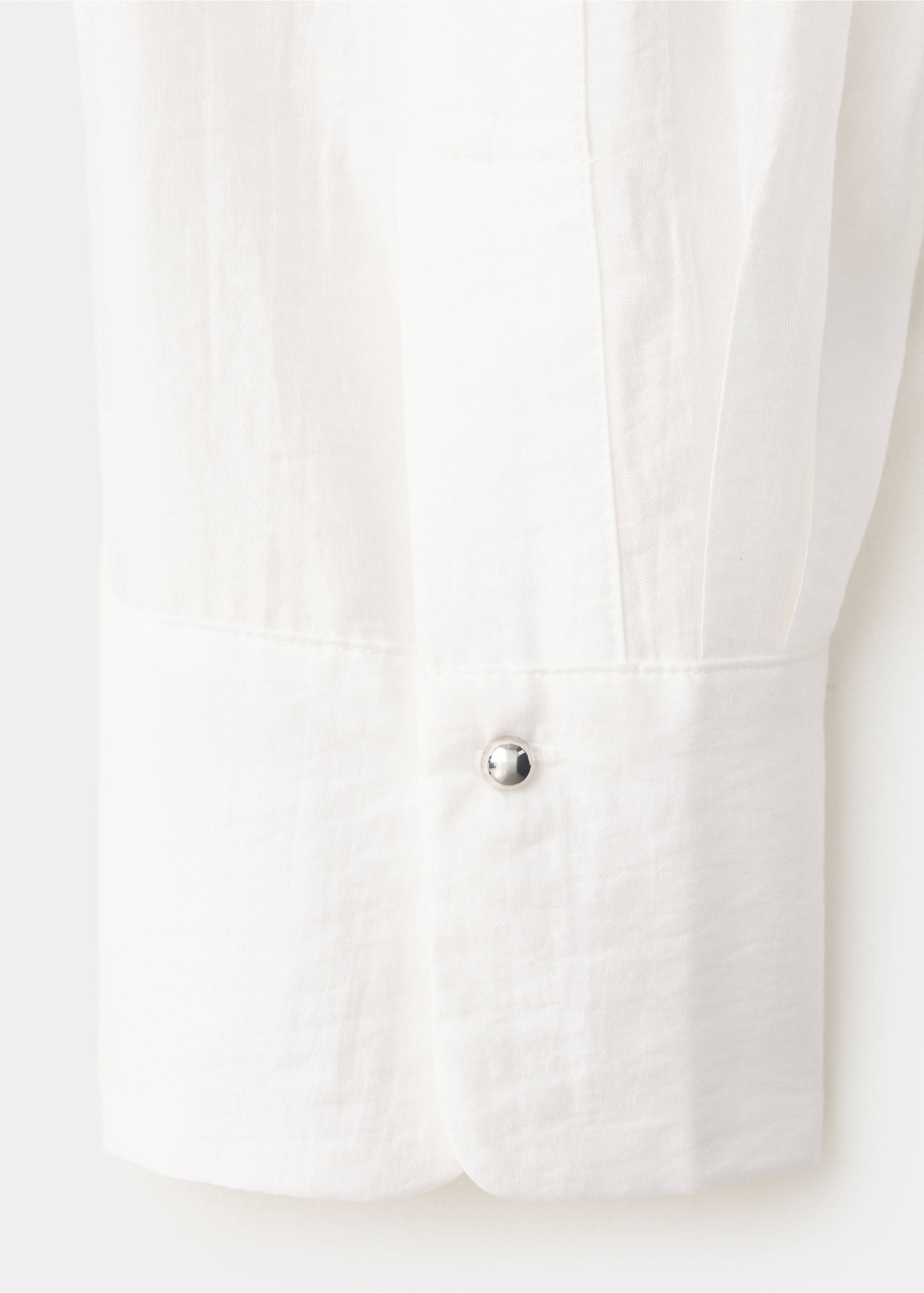 Shirt with pintuck detailing and buttons - Details of the article 0, White. Ref: 37037783-00.