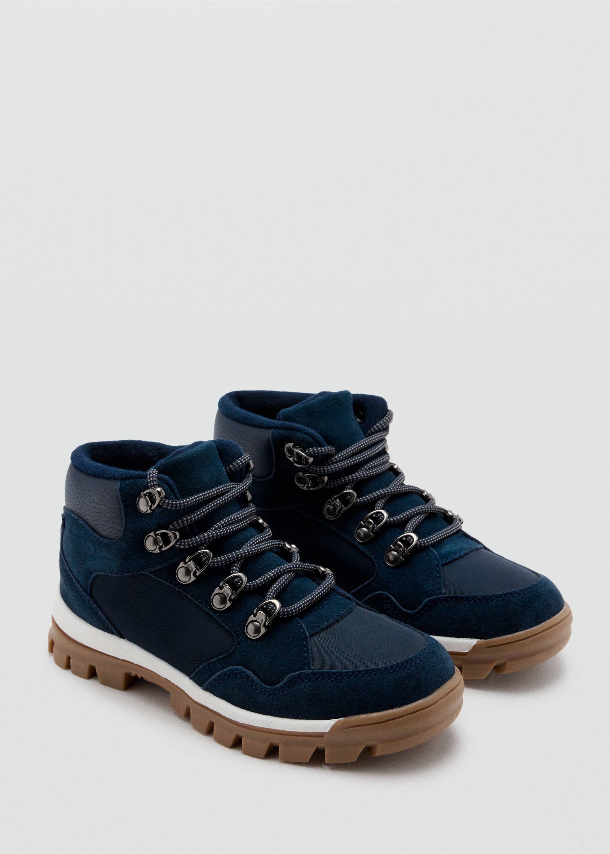 Elastic-laced boots - Medium plane, Navy. Ref: 37037786-00.