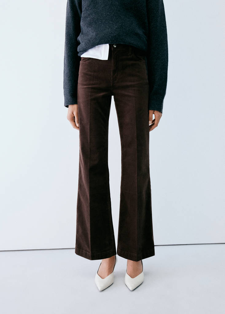 Flared corduroy trousers by Mango