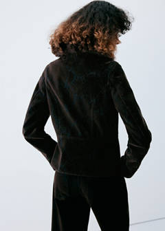 Velvet jacket with fur collar — Chocolate 3