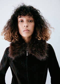 Velvet jacket with fur collar — Chocolate 4