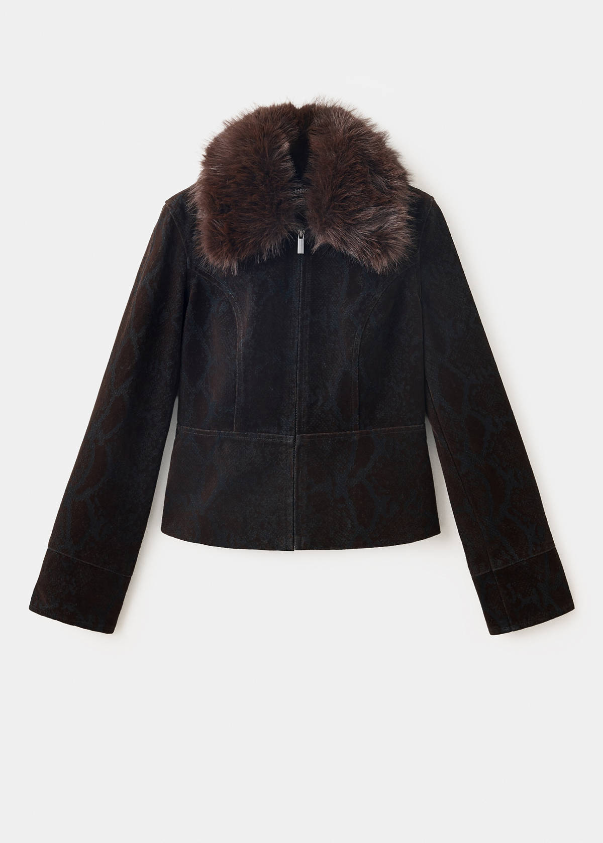 Velvet jacket with fur collar — Chocolate