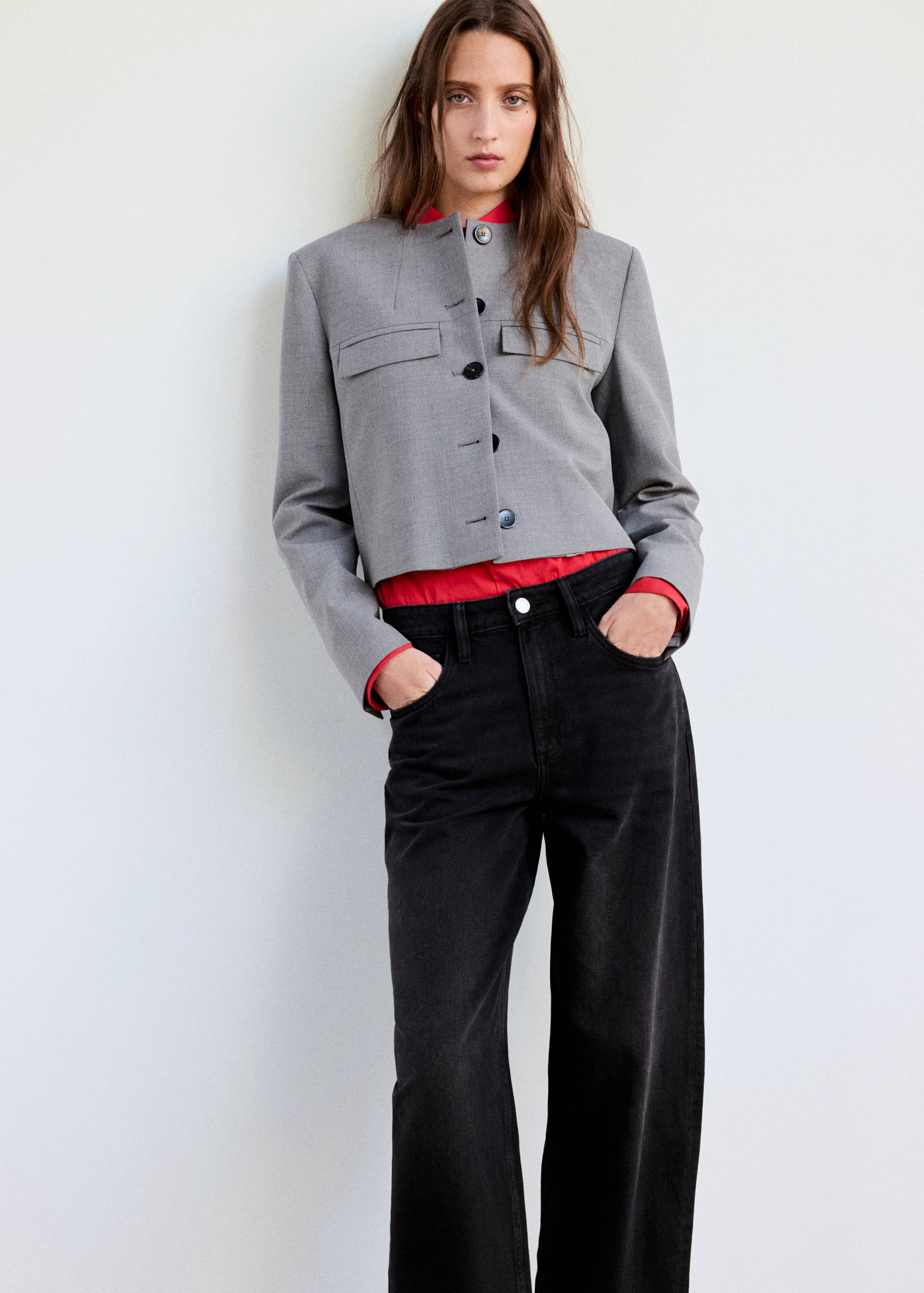 Mid-rise balloon jeans - Medium plane