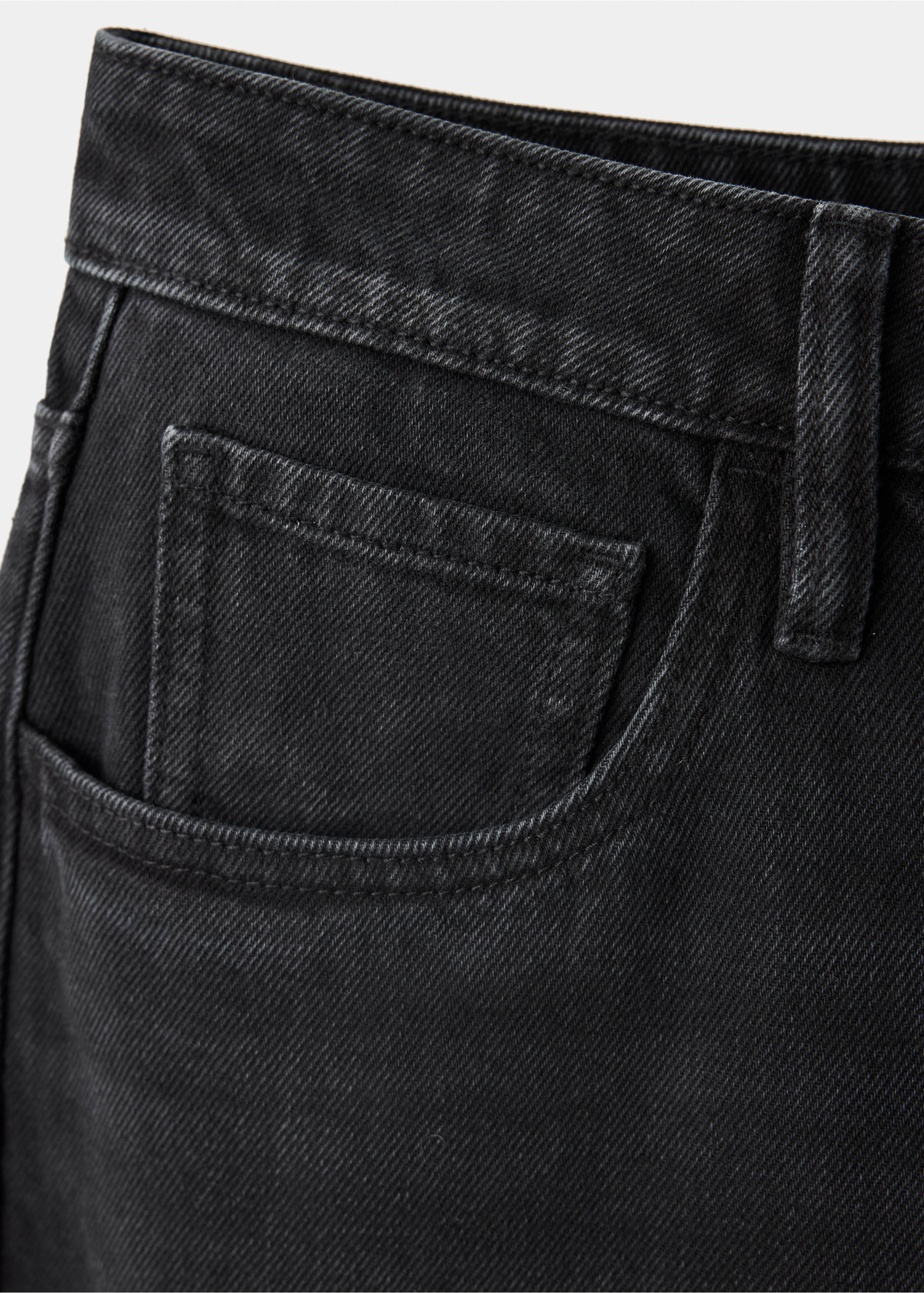 Mid-rise balloon jeans - Details of the article 8, Black denim. Ref: 37037796-00.