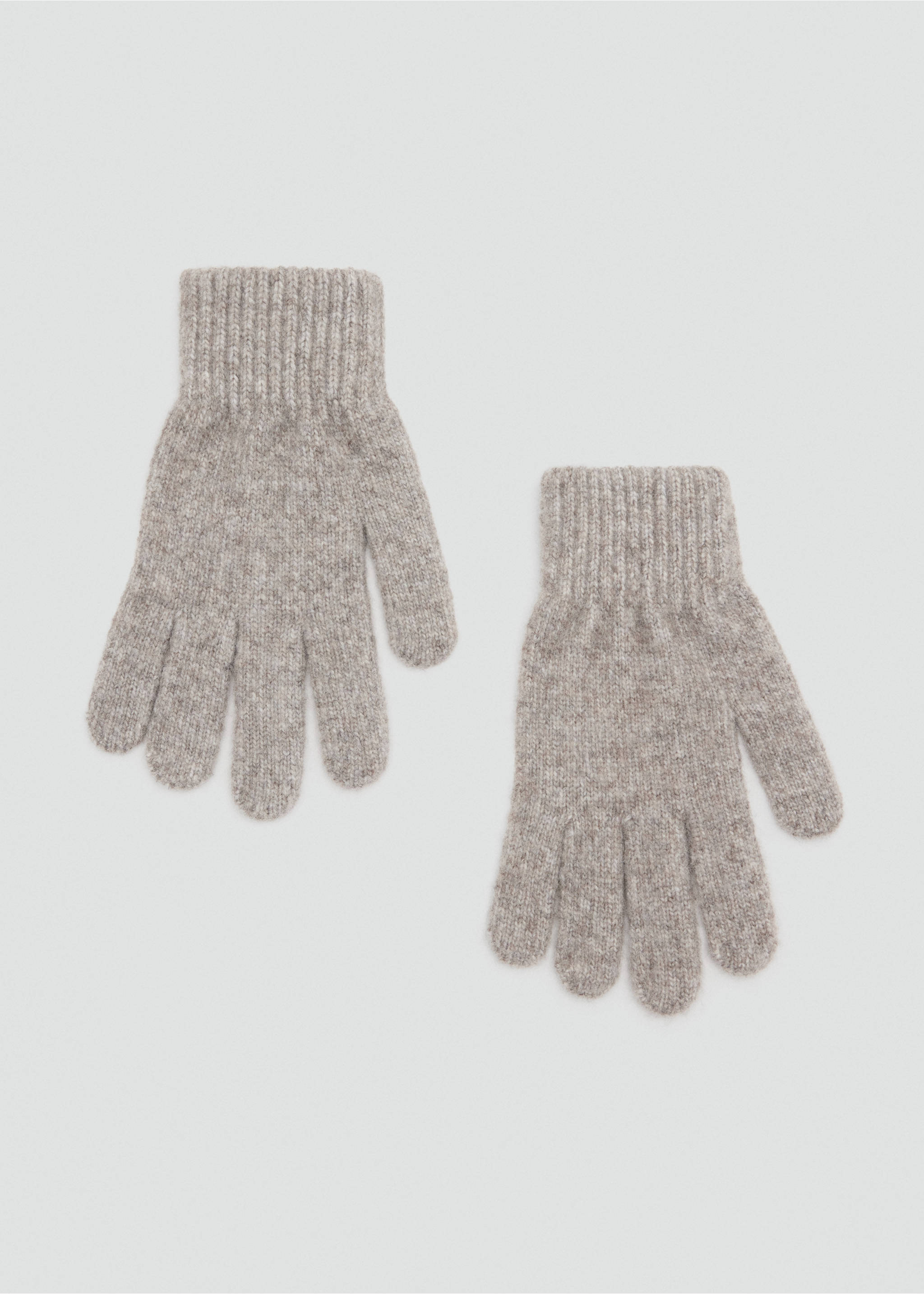 Gants en maille côtelée - Article sans modèle, Beige. Ref: 37037802-00.