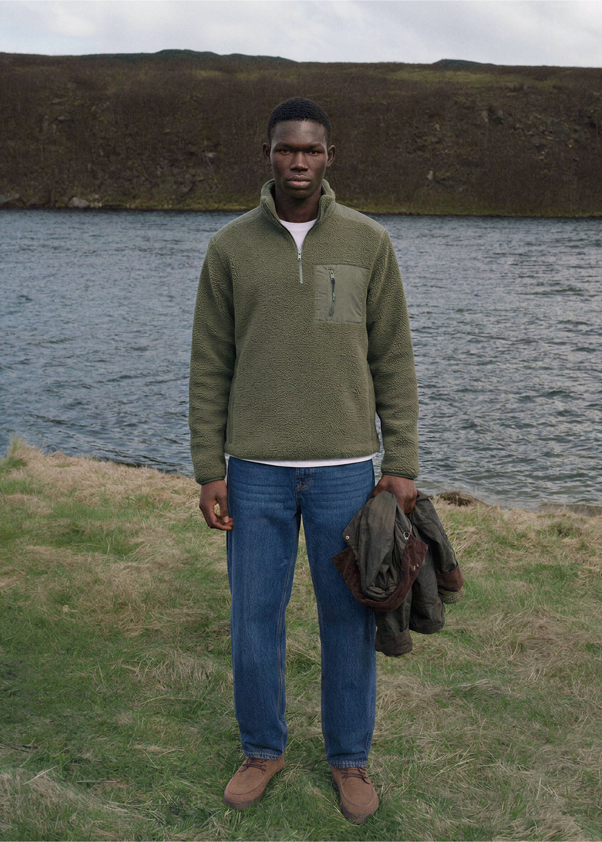Fleece jacket with pocket - General plane, Khaki. Ref: 37037806-00.
