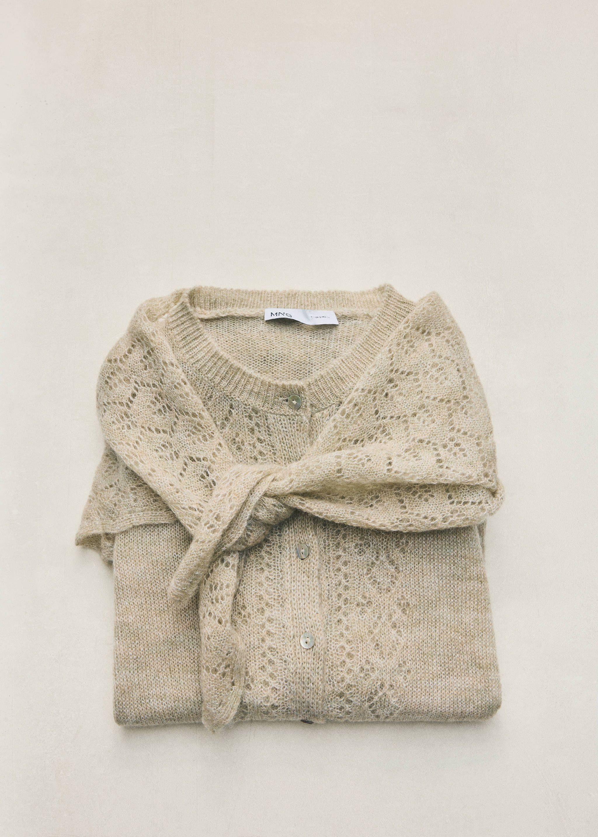 Cardigan with scarf and openwork details - Details of the article 5