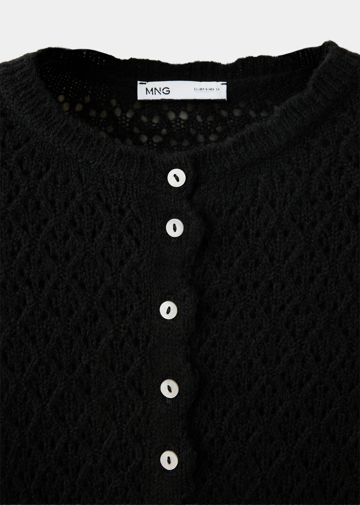 Openwork knit cardigan — Black