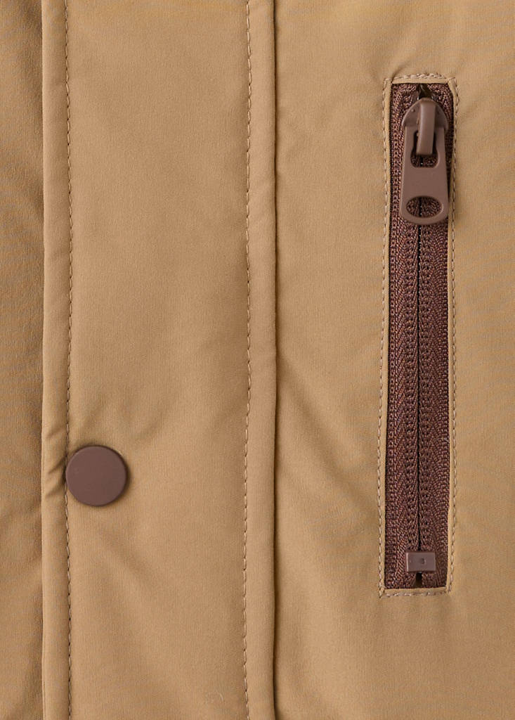 Pockets hooded coat — Medium Brown