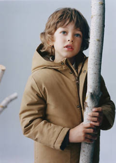 Pockets hooded coat — Medium Brown 1