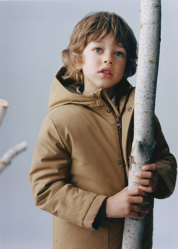 Pockets hooded coat — Medium Brown