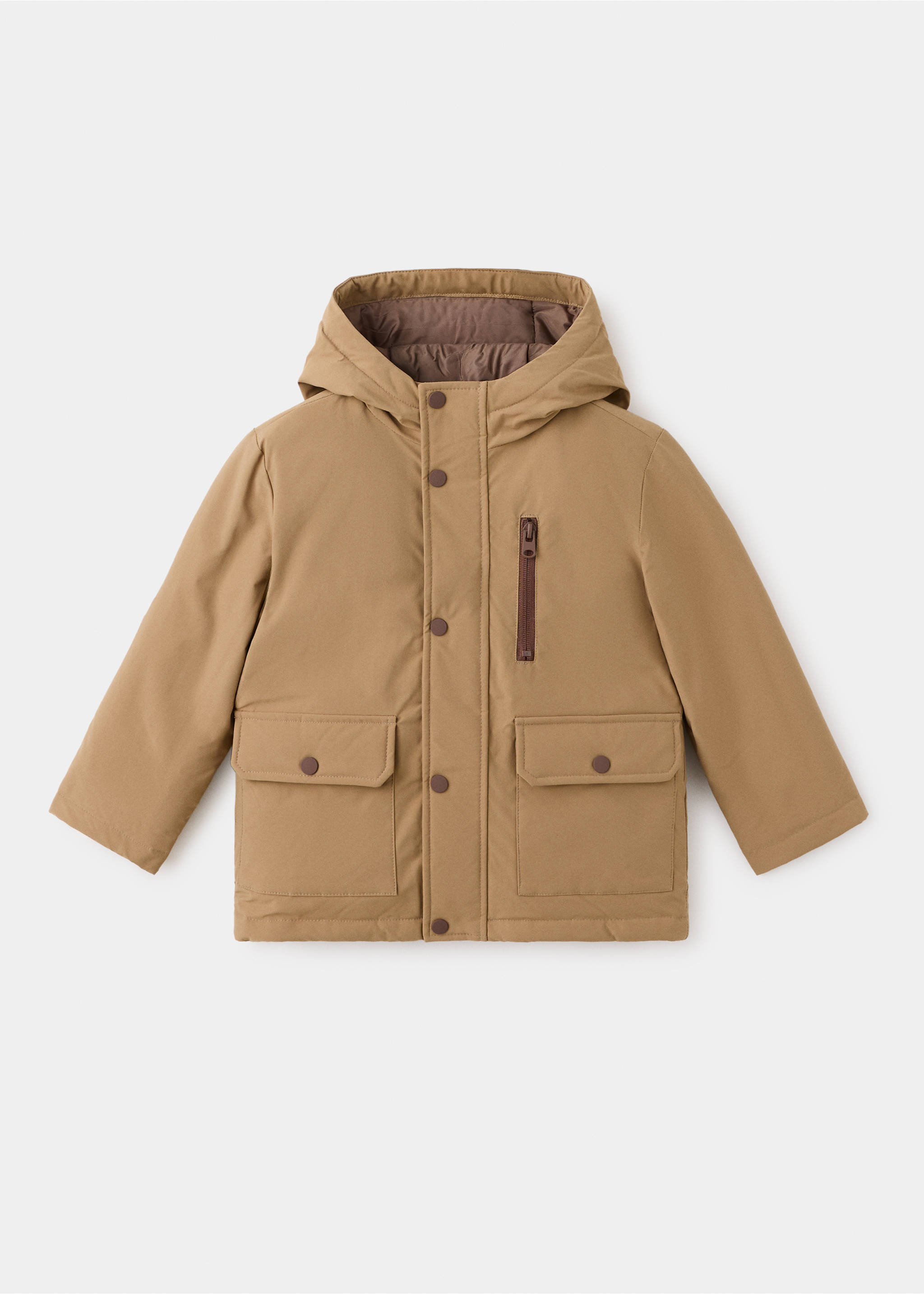 Anorak capuche poches - Article sans modèle, Marron moyen. Ref: 37037882-00.