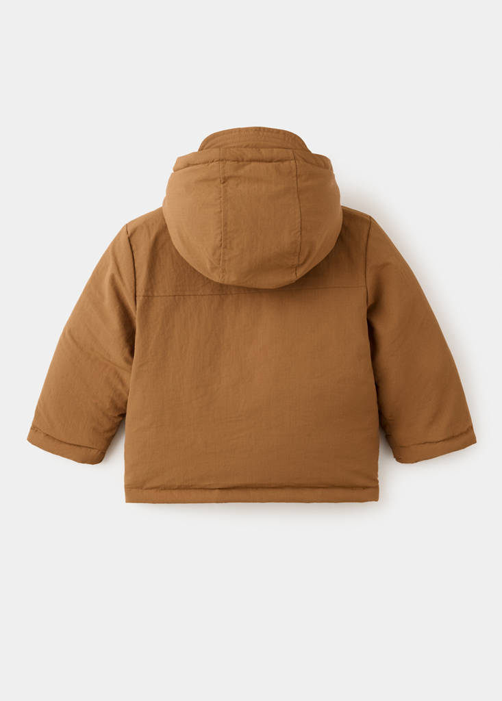 Hood puffer coat — Russet