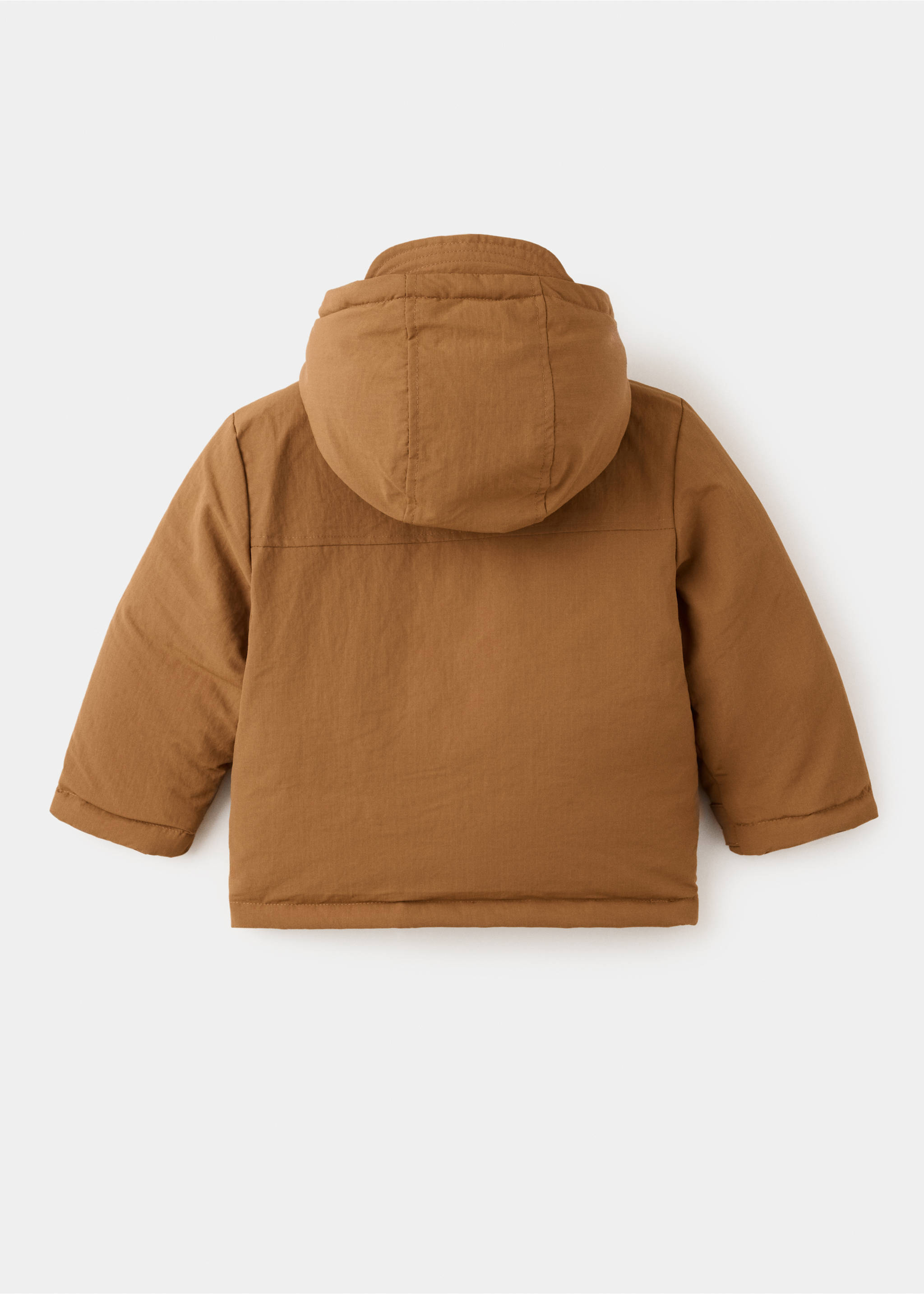 Anorak matelassé à capuche - Verso de l’article, Rouge-orangé. Ref: 37037883-00.