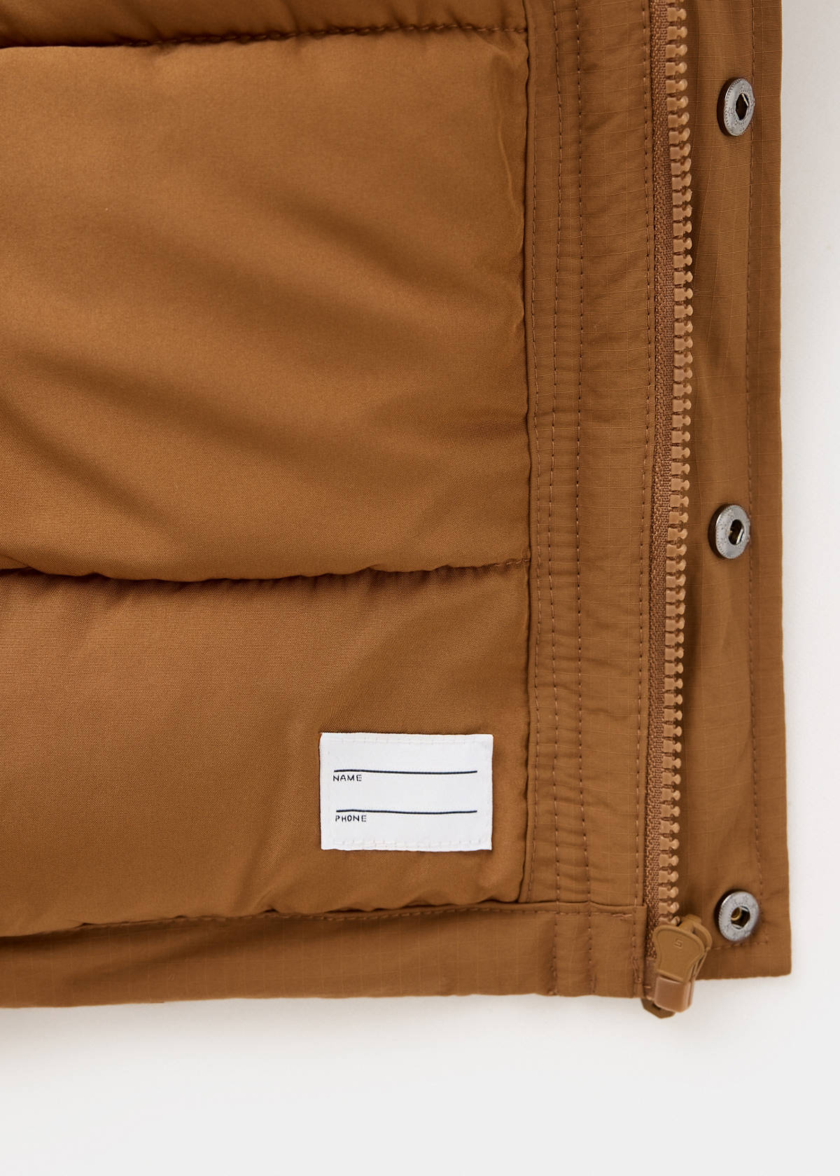 Hood puffer coat — Russet
