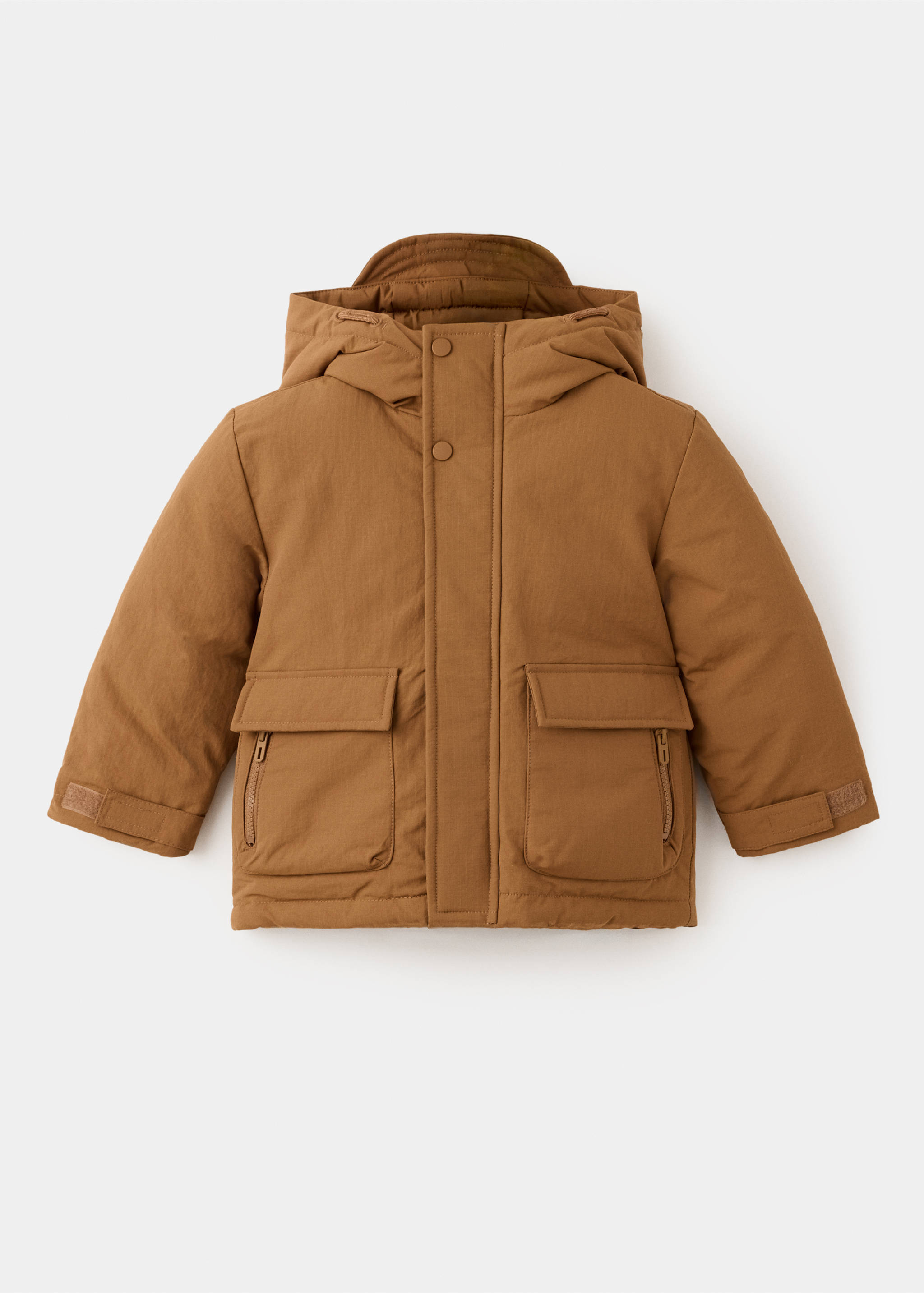 Anorak matelassé à capuche - Article sans modèle, Rouge-orangé. Ref: 37037883-00.