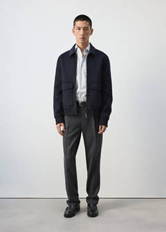 Wool-blend jacket with pockets — Night Blue 2