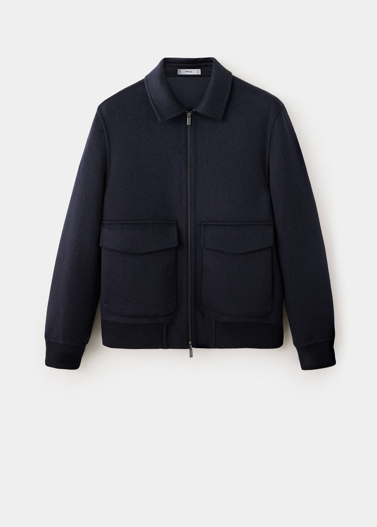 Wool-blend jacket with pockets — Night Blue