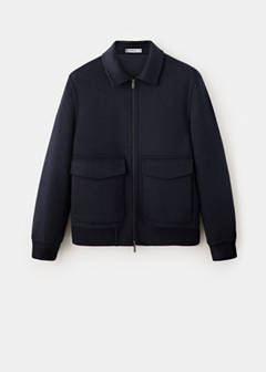 Wool-blend jacket with pockets — Night Blue 6
