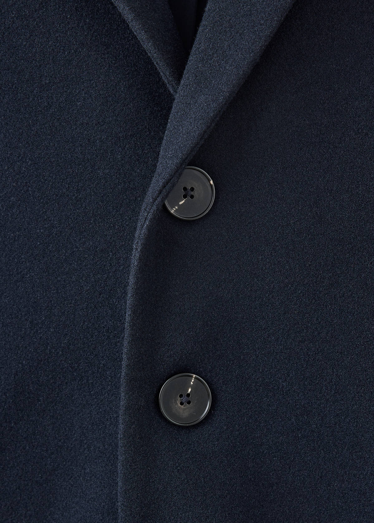 Wool coat with lapel collar — Navy