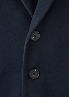 Wool coat with lapel collar — Navy 7