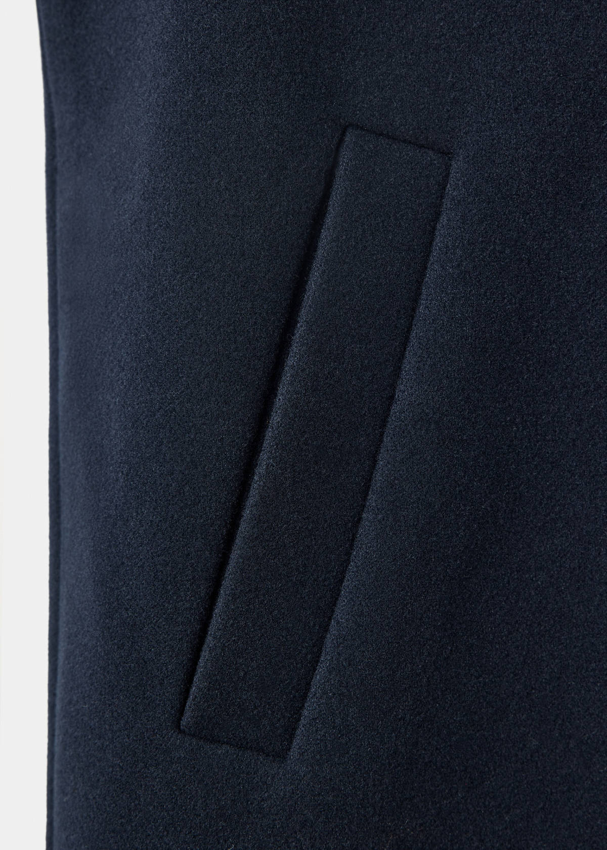 Wool coat with lapel collar — Navy