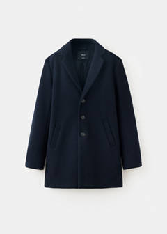 Wool coat with lapel collar — Navy 6