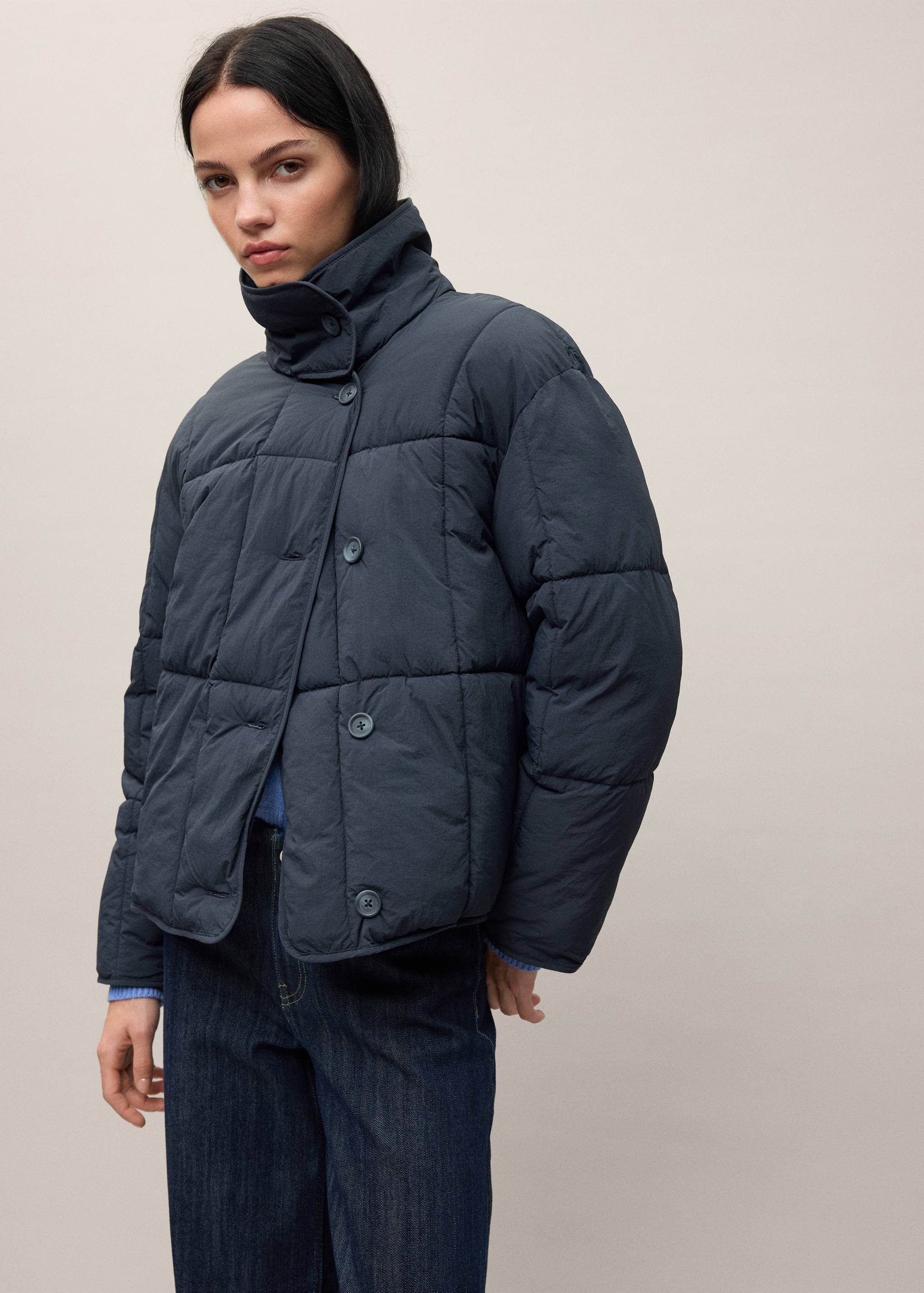 Puffer buttoned coat - Medium plane
